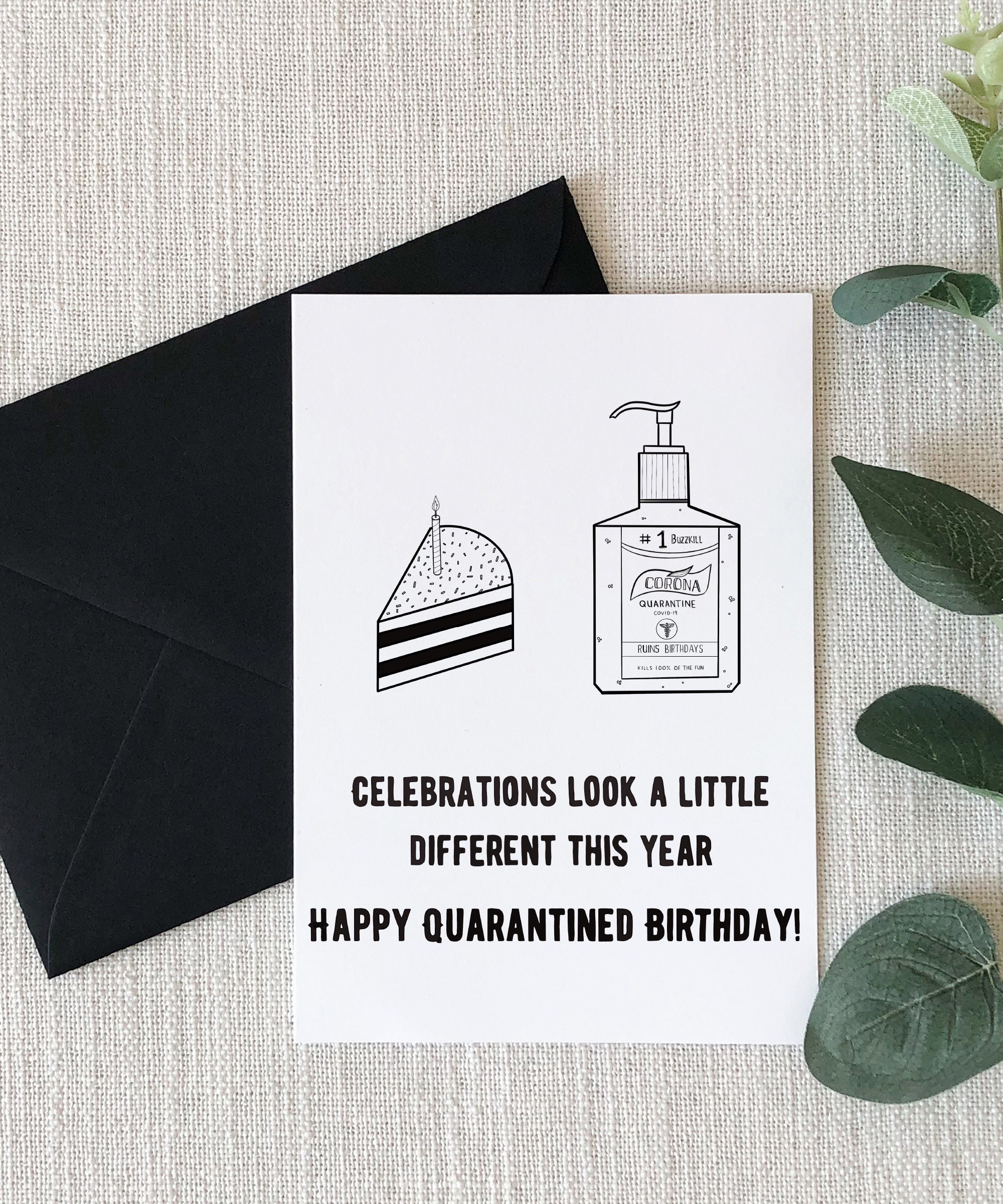 Carte Joyeux Anniversaire Confinement/quarantaine - Originale, Neuve, Pour Un Message Personnalisé
