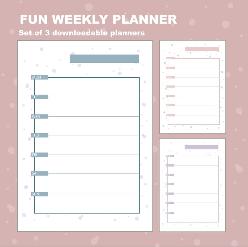 Weekly Printable Planner Diary Download Printable PDF PNG Etsy