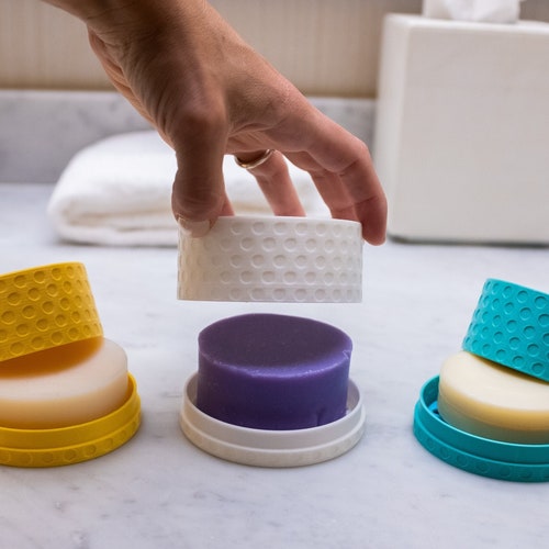 Eco Friendly Round Shampoo Bar Holder With Travel Lid Soap Etsy