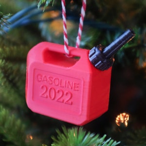 Gas Can Ornament to remember the year we couldn't afford it