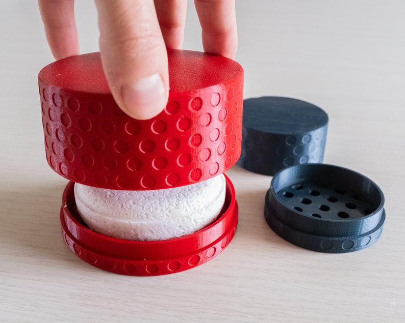 Eco Friendly Round Shampoo Bar Holder With Lid Soap Saver Etsy