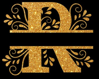 Uppercase R Letter Split Monogram Svg, Alphabet Split Name Frame, Split ...