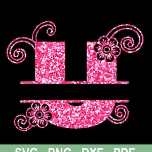 U-Glitter Split Alphabet SVG, U monogram,  U letter,  DXF Downloadable File /Monogram