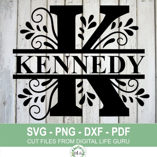 K-Split Alphabet, K letter, K monogram, SVG, DXF Downloadable File