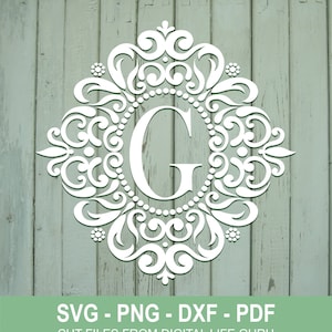 Letra do alfabeto G SVG, monograma DXF / Compre 3 e ganhe 30% de desconto no cupom = COMPRE3GET30