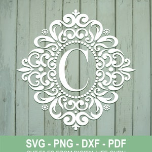 C-Alphabet, C Letter,  SVG, DXF, C Monogram/ Buy 3 Get 30% off Coupon=BUY3GET30