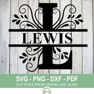 Alfabeto L-Split SVG, monograma L, letra L, arquivo DXF para download /monograma