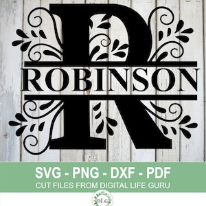 R-Split Alphabet Buchstabe SVG, DXF Monogramm