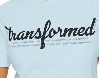Transformed Unisex Garment-Dyed T-shirt - inspirująca koszulka graficzna, prezent dla przyjaciół, odzież codzienna, podróż duchowa, prezent urodzinowy