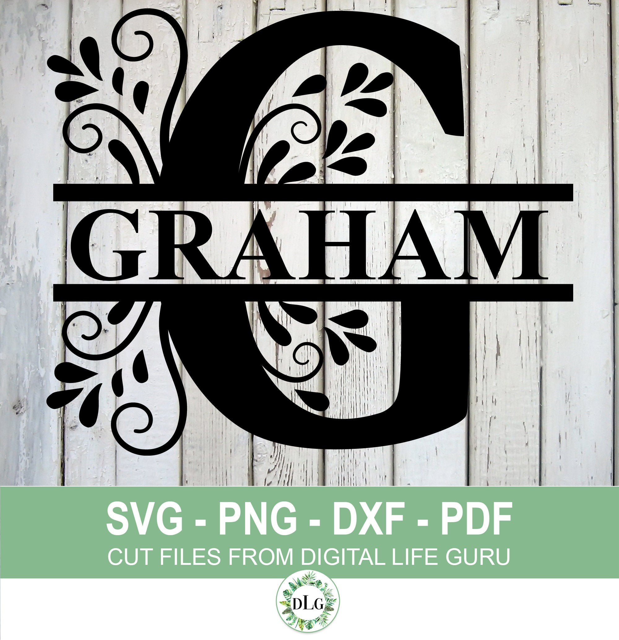 G-Split Alphabet SVG G monogram G letter DXF Downloadable | Etsy