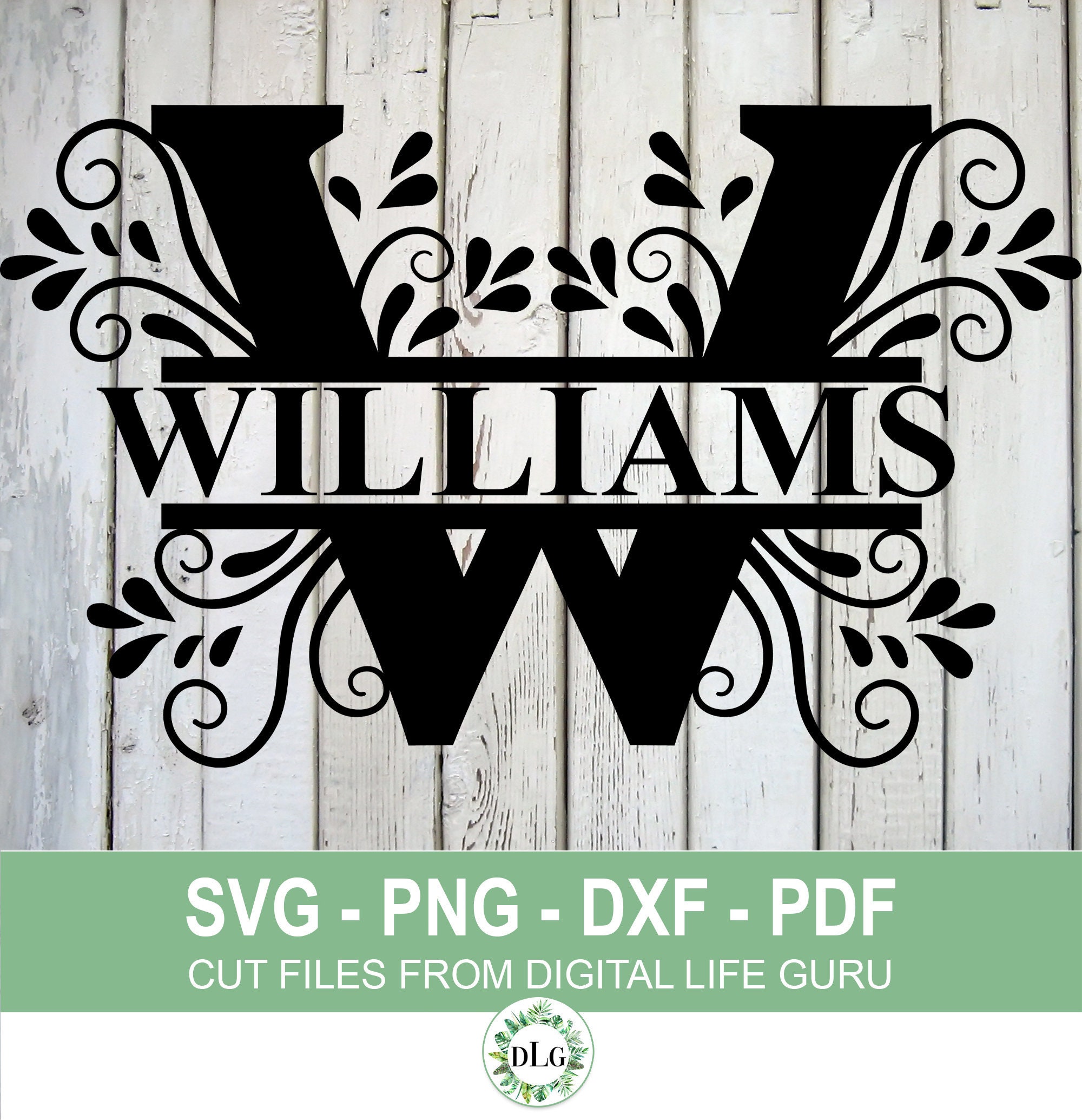 W-Split Alphabet W monogram W letter SVG DXF File / Buy 3 - Etsy