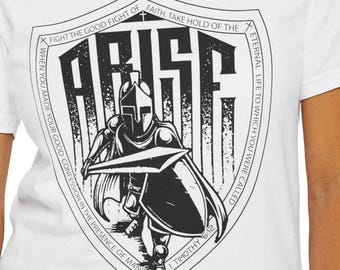 Koszulka ARISE Unisex barwiona na ubraniach, koszula inspirowana stylem vintage, odzież codzienna, prezent dla graczy, odzież motywacyjna