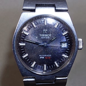 Tissot PR 516.Vintage Tissot PR 516 Stainless Steel Automatic Men&#39;s Watch from the 1970s