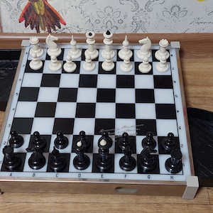 Antique Chess Board Vintage Plastic/Metal Chess Board Rare Chess Chess Board 1980s