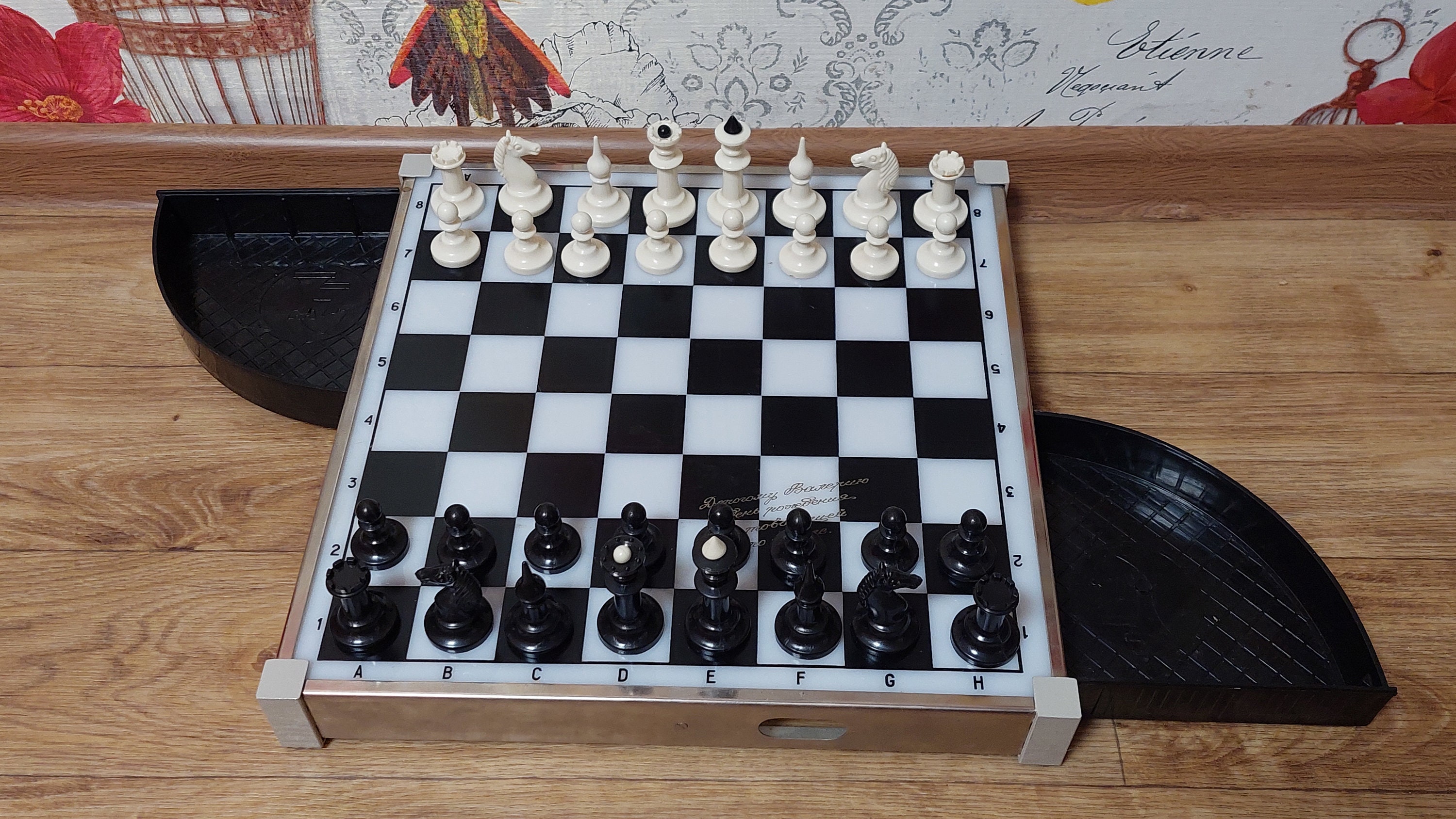 アンティーク チェスボード ヴィンテージ プラスチック/メタル チェス 