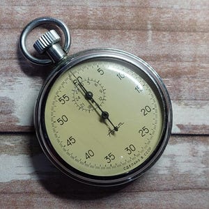 stopwatch Sports chronometer Agat - 60sec/30min - Vintage mechanical stopwatch - Ukraine