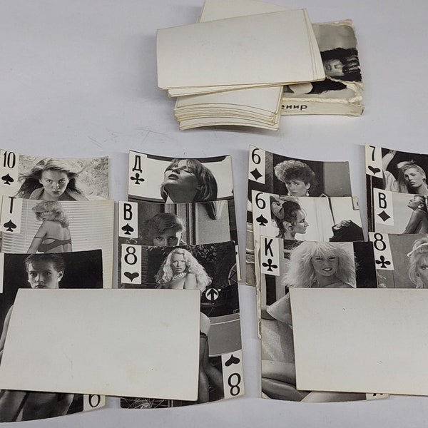 Naipes coleccionables vintage, chicas hermosas de la década de 1980, naipes raros. tarjetas coleccionables.
