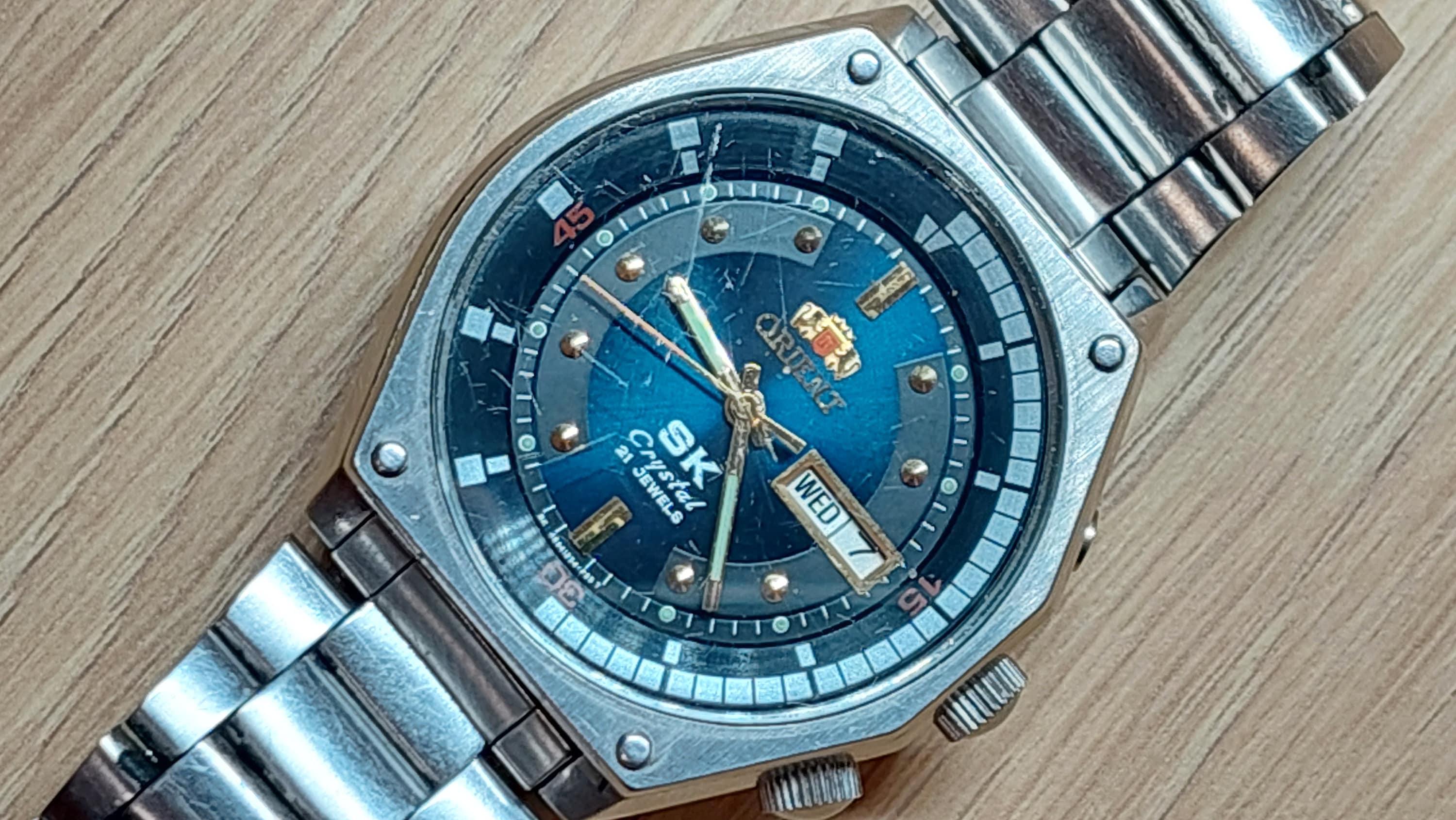 Japanese Orient SK Sea King Crystal KD King Diver Watch with Blue Dial