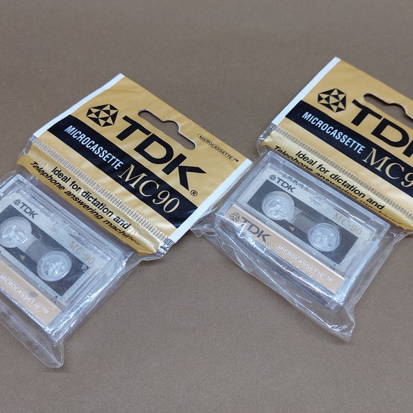 Vintage mini cassettes TDK 90 2pcs NEW. Dictaphone Mini Cassette