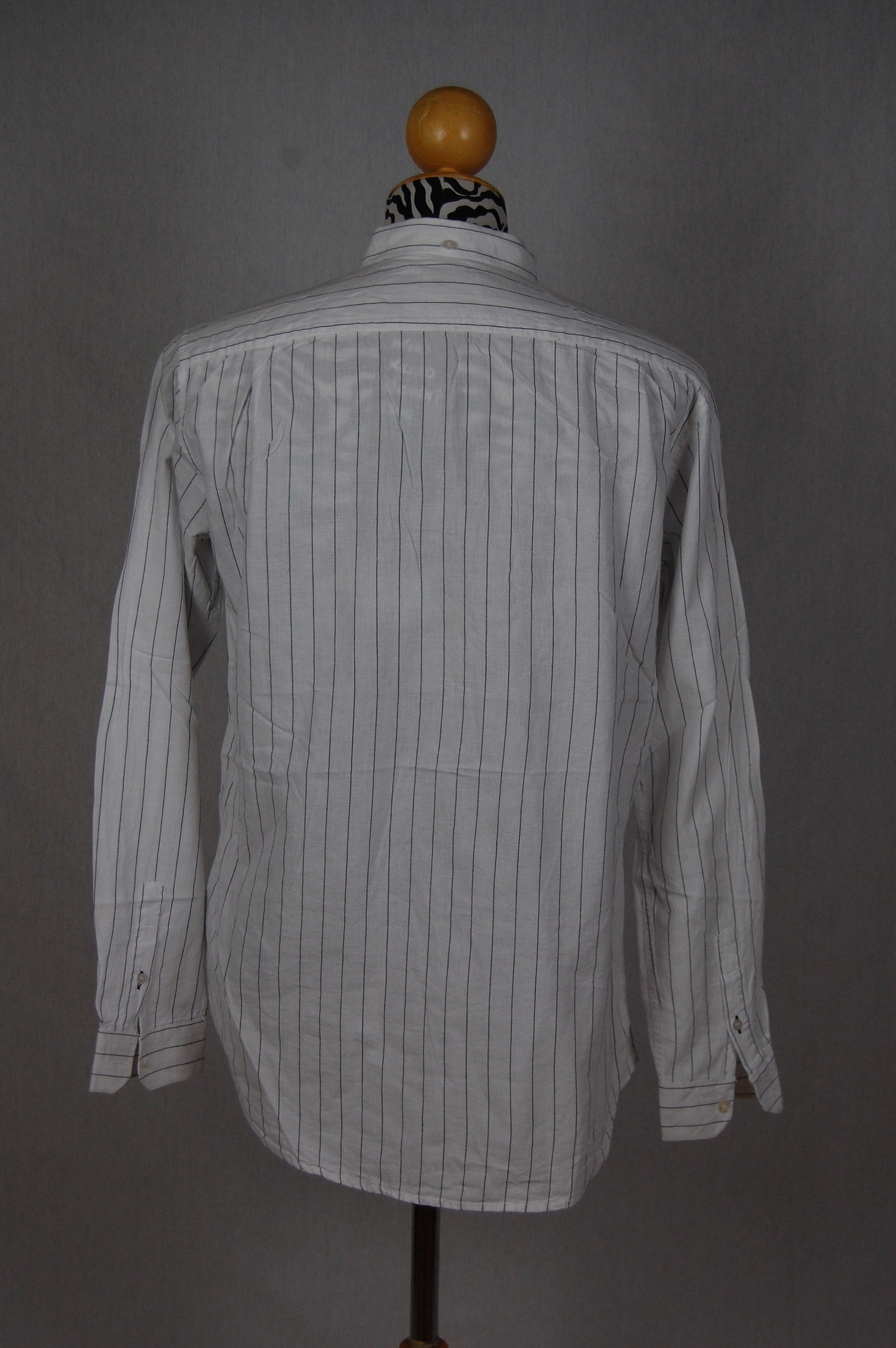 Men's Vintage Shirt white with black stipes Etsy