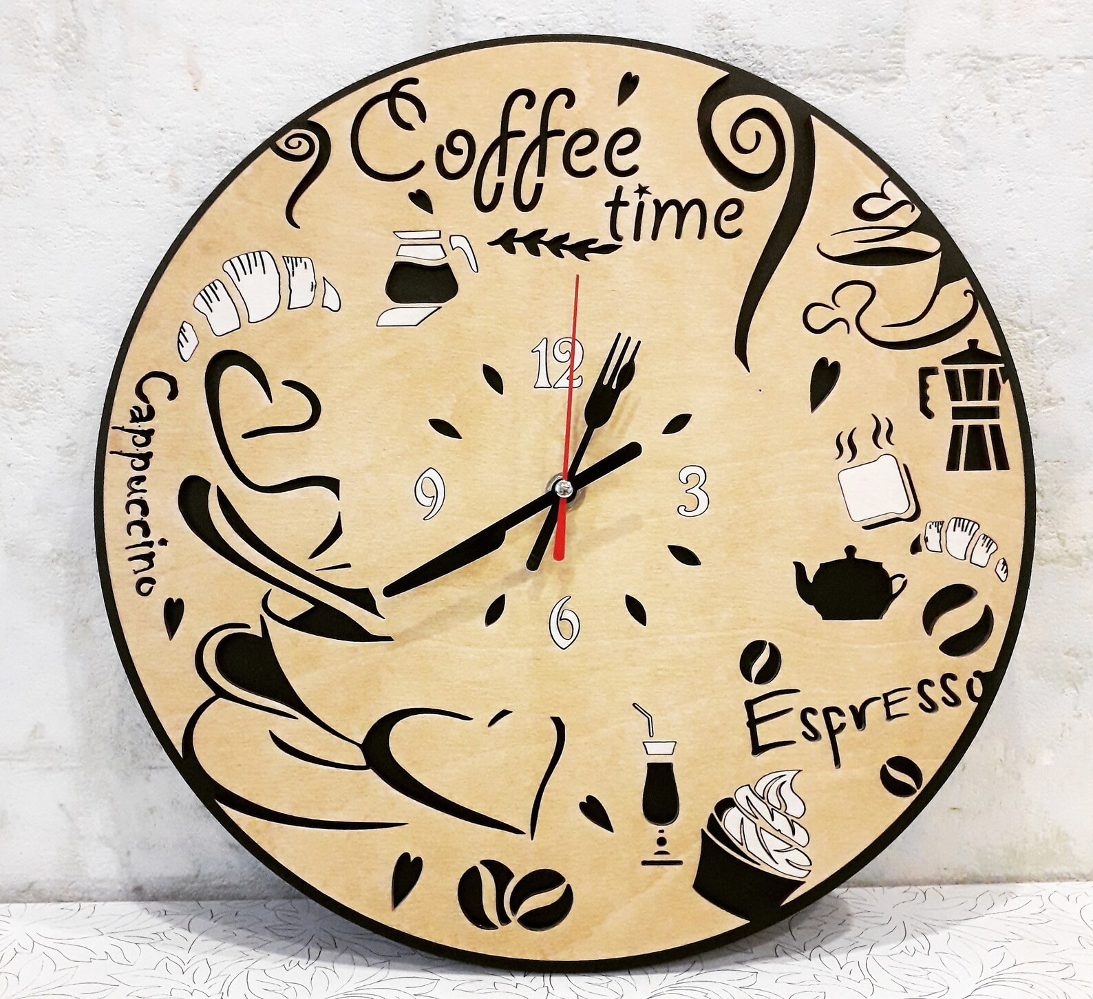 COFFEE Wall Clock Decor Modern Wall Clock Kitchen Decor Etsy