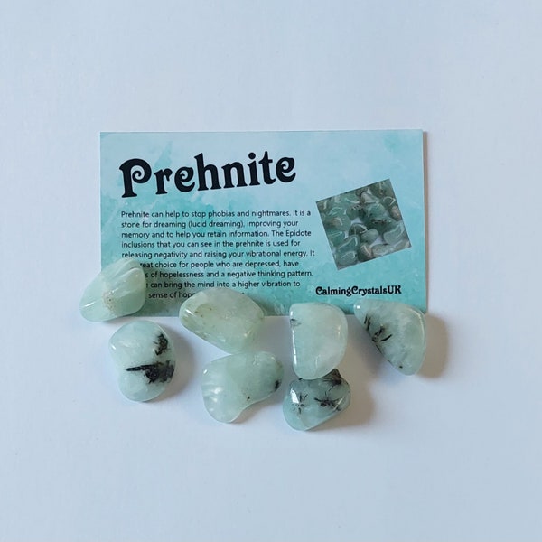 Prehnite with Epidote inclusions for Depression / To Assist With Lucid Dreaming / Stop Phobias / Nightmares / Raise Your Vibration