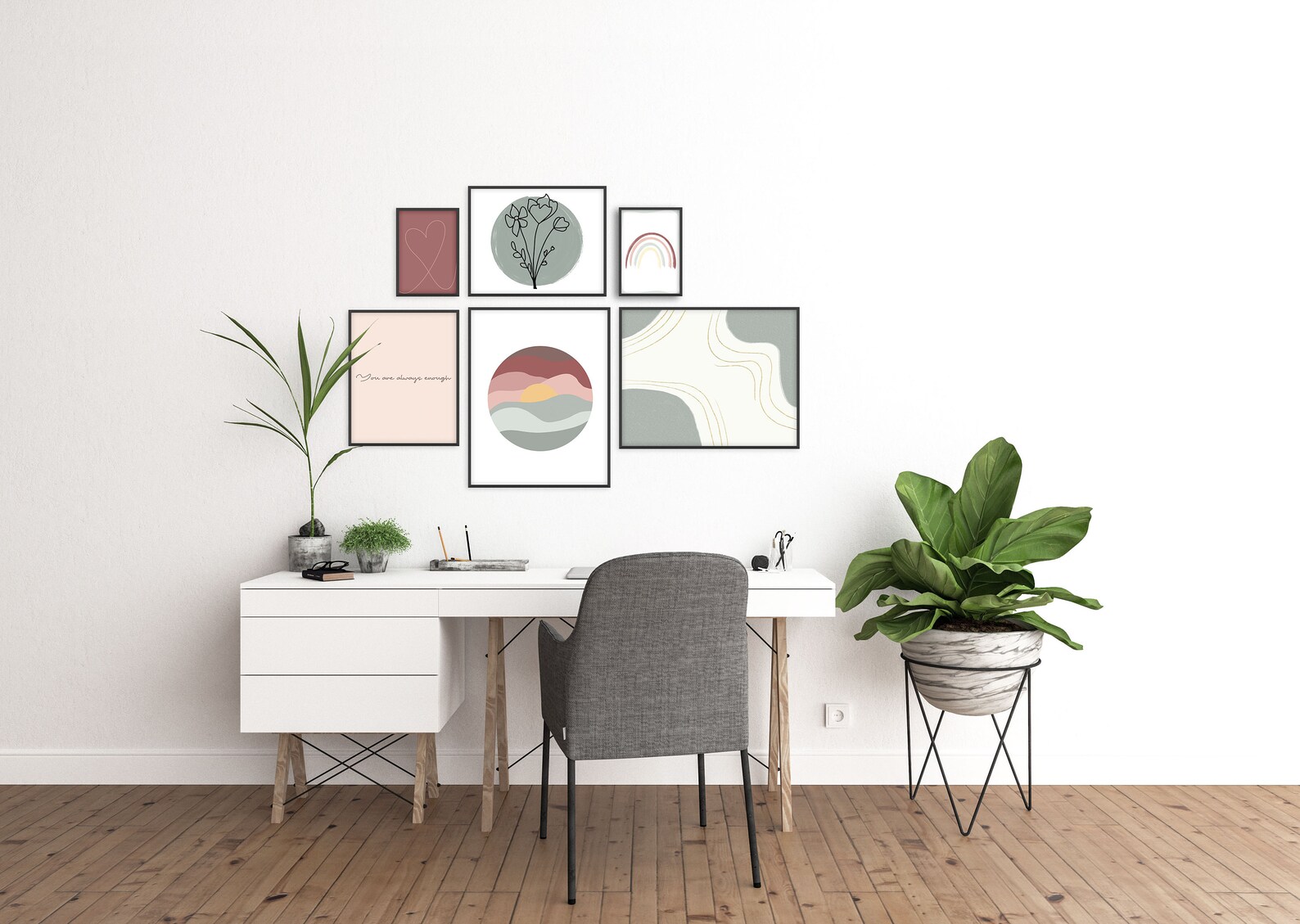 Gallery Wall Set of 6 Prints Minimalist Prints Digital Etsy