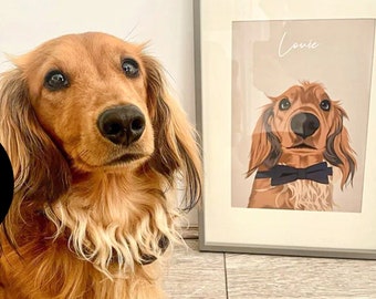 Pet Portrait, Custom Multiple dog drawing, dog lover prints, pet memorial art, personalised pets illustrated, boyfriend and girlfriend gift