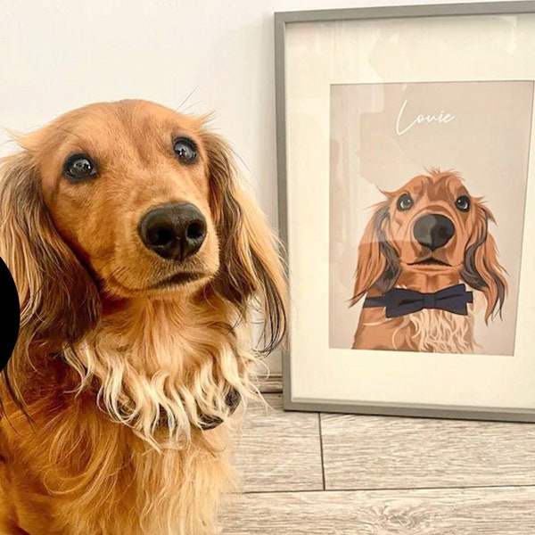 Pet Portrait, Custom Multiple dog drawing, dog lover prints, pet memorial art, personalised pets illustrated, boyfriend and girlfriend gift