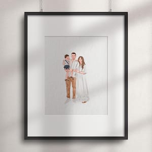 Personalised Watercolor Portrait from Photo: Custom Family Art, Couple Gift (Digital or Print Available)