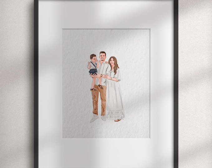 Personalised Watercolor Portrait from Photo: Custom Family Art, Couple Gift (Digital or Print Available)