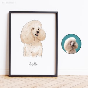 Aangepaste aquarel huisdier portret, hond schilderij van foto, met de hand geïllustreerd aangepast portret, huisdier Memorial idee, Wall Art Commission Pet Print