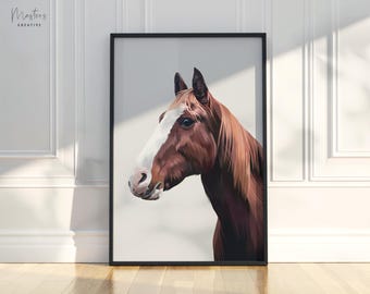 Custom Horse Portrait: Personalized Equestrian Art Print