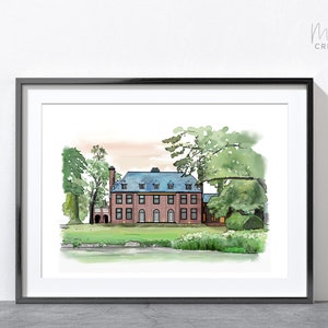 Custom House Portrait, Personalised Housewarming Gift, Building Illustration Sketch, First Home Gift, Watercolour drawing, House Portrait image 4