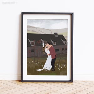 カスタム顔なしポートレート、カスタムイラスト、パーソナライズされた写真、記念日のギフト、カップルポートレート、背景付き写真からの描画 画像 2