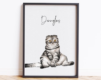 Custom Watercolor Pet Portrait – Hand-Drawn Dog & Cat Art