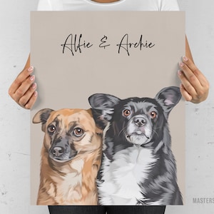 Retratos de mascotas personalizados con fotos de mascotas, retratos de perros personalizados en lienzo, retratos de gatos, regalos para amantes de los perros y personas que han perdido una mascota, obsequios conmemorativos para mascotas