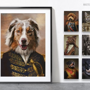 Aangepaste hond portret, huisdier portret Koninklijk, historisch huisdier portret, grappige huisdier minnaar cadeau, koninklijk huisdier portret, Renaissance hond portretten
