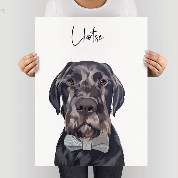 Individuelle handgezeichnete Haustier Illustration, Hund Katze Wandkunst (Digitaler Download oder Druck)