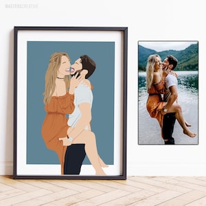 Faceless Portrait, custom illustration, personalised photo design, family gift idea, hand drawn, boyfriend or girlfriend gift, fast service