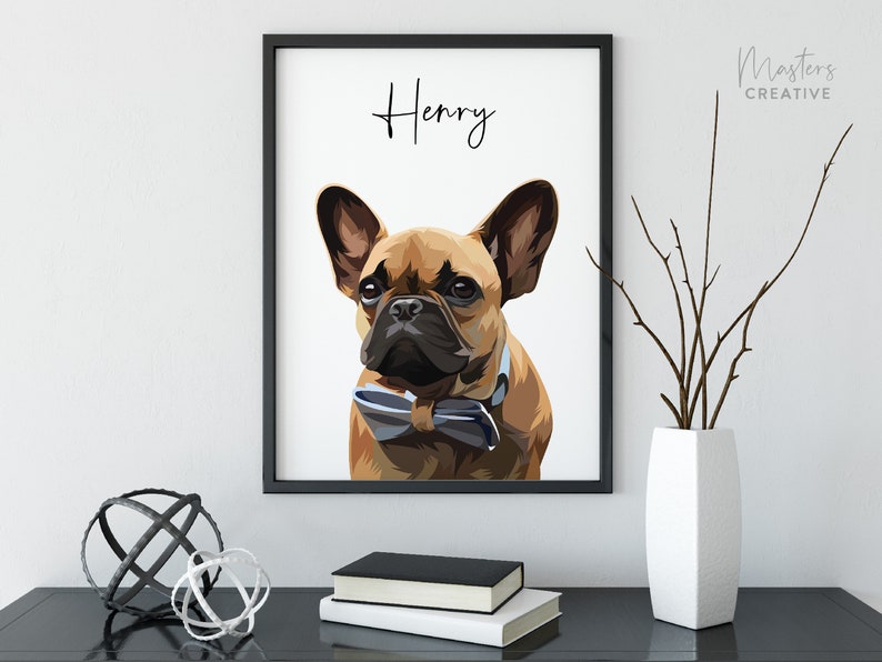 Personalized Pet Portrait from Photo, Custom Pet Prints, Cartoon Pet Portrait, Dog Lover Gift, Painting Digital 