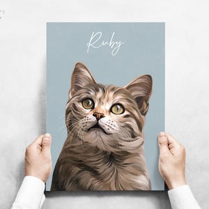 Retrato de gato personalizado, ilustraciones personalizadas de mascotas, memorial para mascotas, regalo para una nueva mascota, ideas de regalo para amantes de las mascotas, retratos de mascotas, ilustraciones a mano.