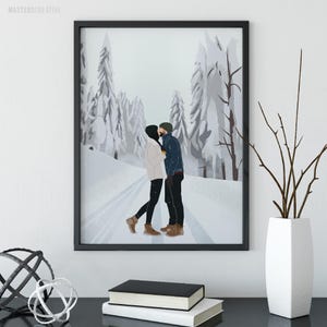 カスタム顔なしポートレート、カスタムイラスト、パーソナライズされた写真、記念日のギフト、カップルポートレート、背景付き写真からの描画 画像 10
