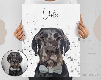 Gepersonaliseerde hond portret, aangepaste huisdier portret van foto, hondenliefhebber cadeau, huisdier Memorial cadeau, huisdier verlies, aangepaste huisdier kunst aan de muur, huisdier cadeau-ideeën