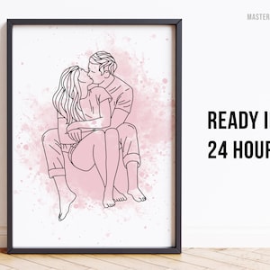 Custom Line Drawing, Couple Line Art, Personalised Line Art, Family Line Drawing, Pet Line Drawing, One Line Drawing, Anniversary Gift idea