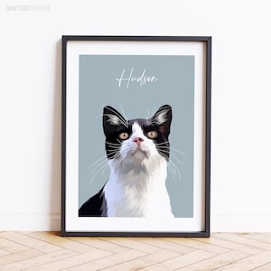 Custom Cat Portrait, Personalised Pet Illustrations, Pet Memorial, New Pet Gift, Pet Lover gift ideas, Pet Portrait’s, Hand Illustrated
