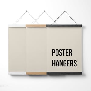 Wooden Magnetic Poster Hanger for Framing Art & Prints, A5 A4 A3 Frames, Multiple Colours Black White Natural, Picture Frames, Print Hanger