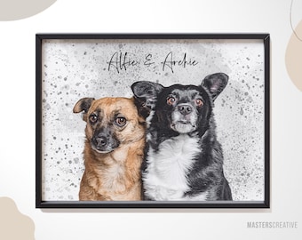 Personalisierte Aquarell Tier Portraits, Personalisierte Hunde Katze Pferd Drucke, Hunde Illustration, Geburtstagsgeschenk, Freund Geschenk