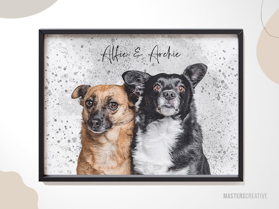 Multiple Pet Portrait Custom Watercolour Pet Portraits