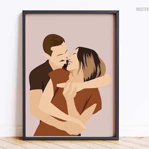 Faceless Portrait, custom illustration, personalised photo design, family gift idea, hand drawn, boyfriend or girlfriend gift, fast service